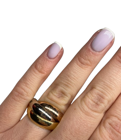 CARTIER "Trinity" GM Wedding Band in white gold, yellow gold, and rose gold