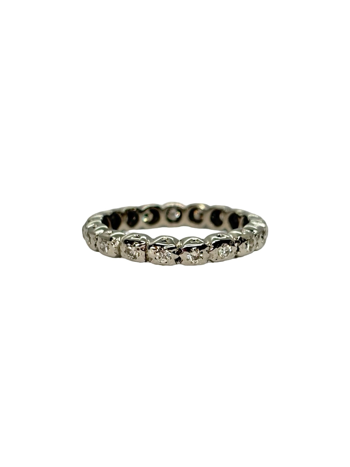 White Gold and Diamond Wedding Band