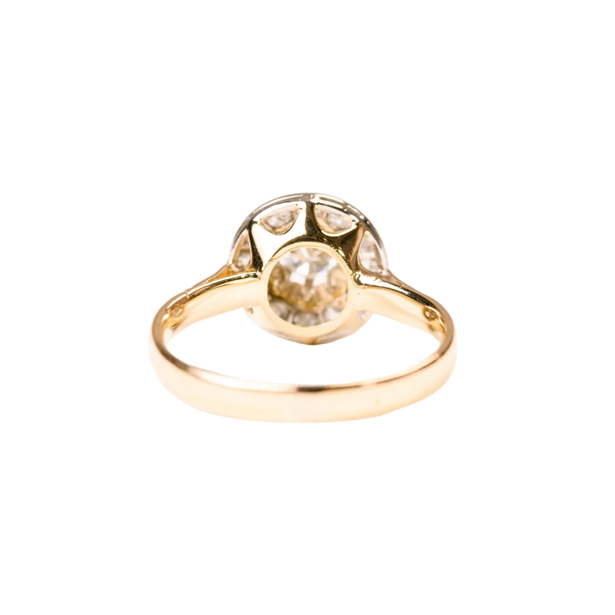Entourage Ring in yellow gold, Platinum, and Diamonds