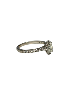 White Gold Solitaire Ring with Diamonds