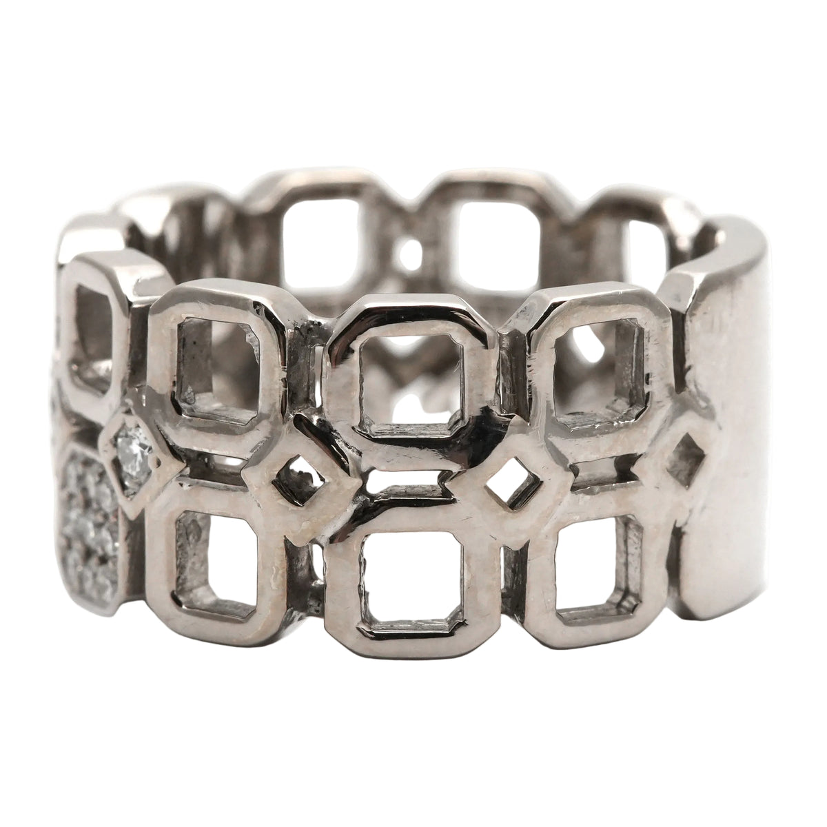 White Gold and Diamond Band Ring