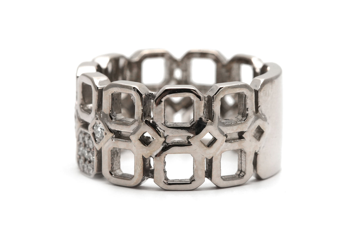 White Gold and Diamond Band Ring