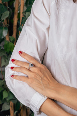 Bague Toi et Moi Or blanc Saphir