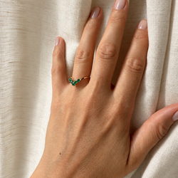 Yellow Gold and Emerald Wedding Band