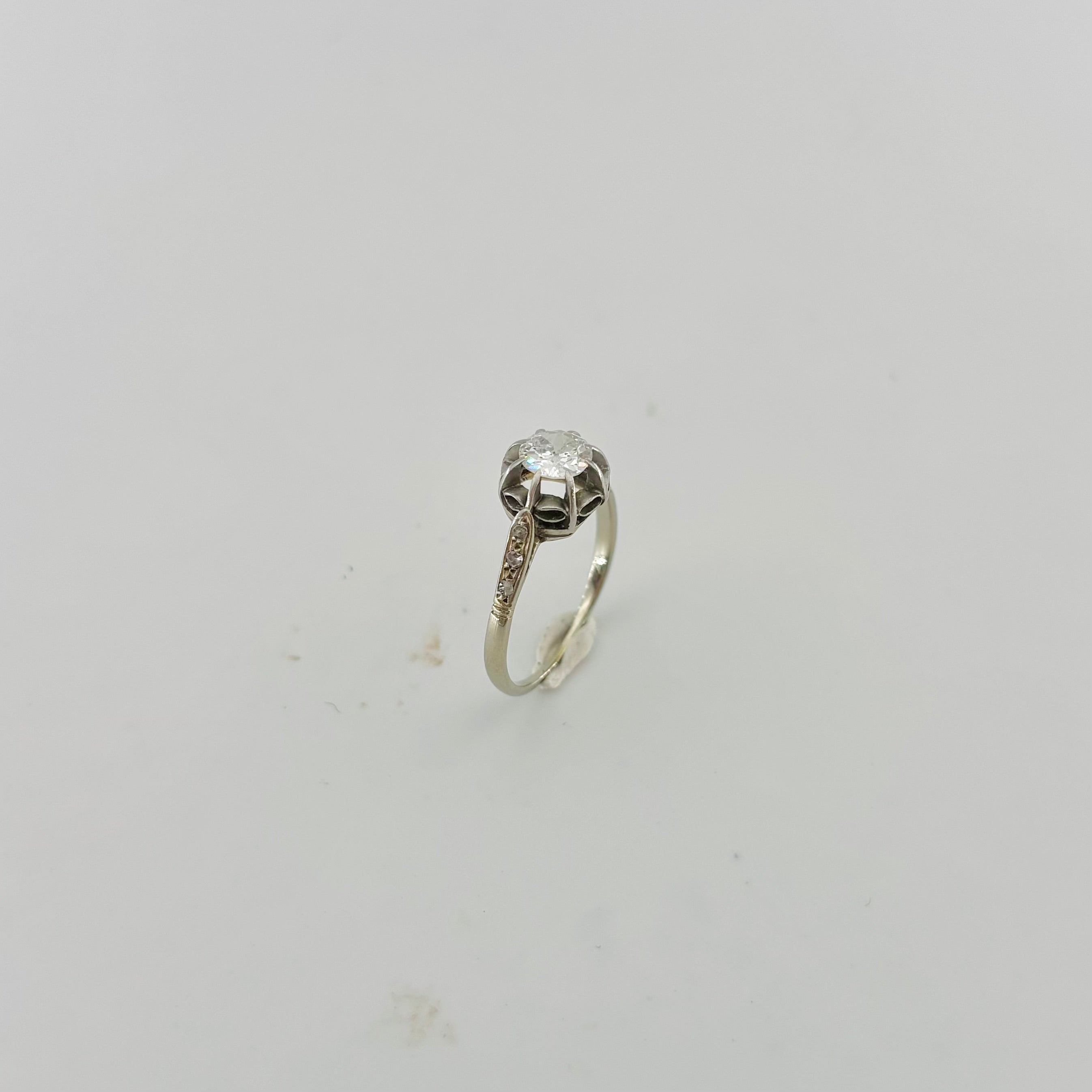 Solitaire Ring in White Gold, Platinum, and Diamonds