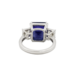 Trilogy Ring in White Gold, Tanzanite, and Diamonds