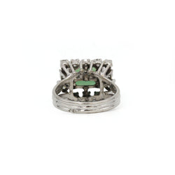 White gold ring with diamonds and Tourmaline
