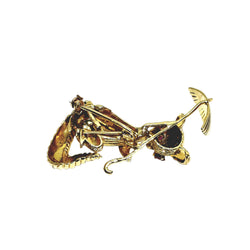 Champagne-colored gold and Ruby brooch