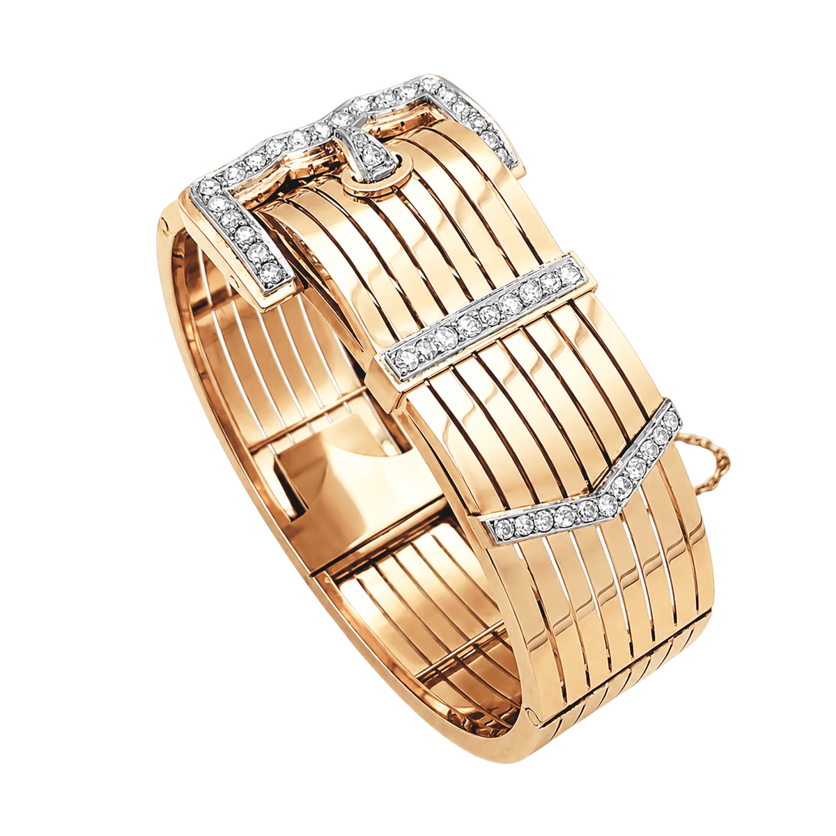 Bracelet Ceinture en or rose, platine et diamants