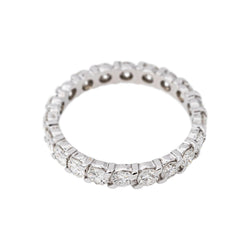 American-Style Wedding Band in White gold with Diamonds