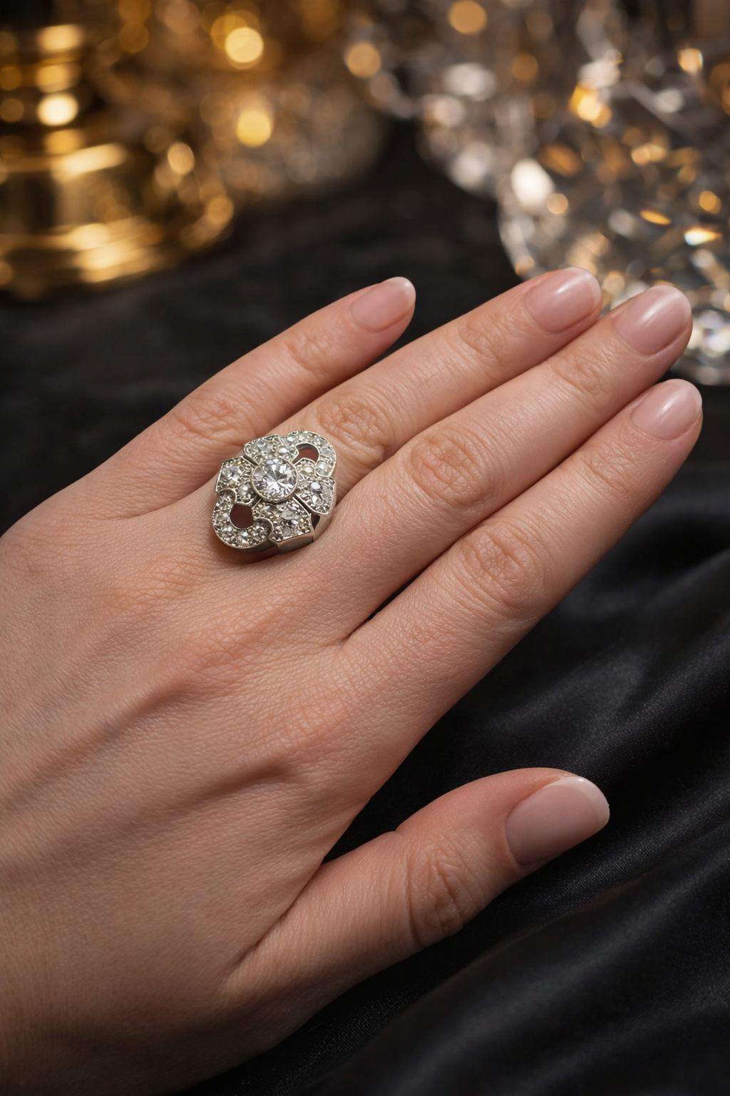 Bague en platine et diamants