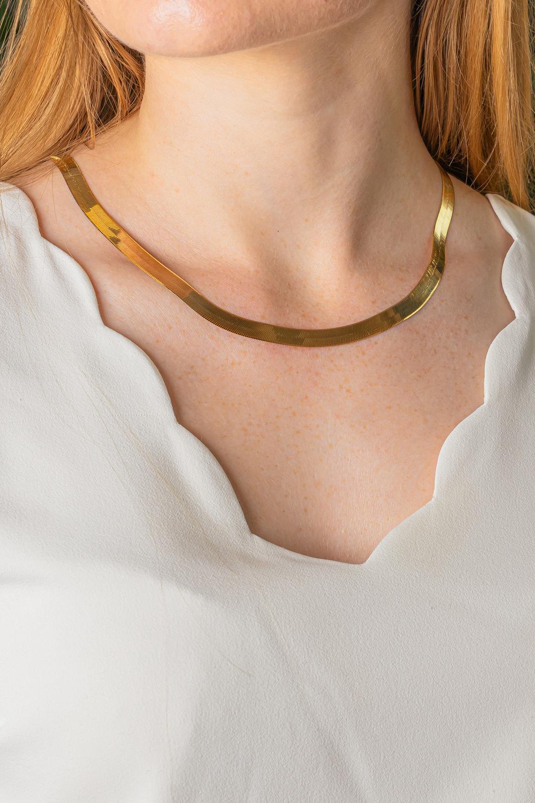 Yellow Gold Mirror-Finish Link Necklace