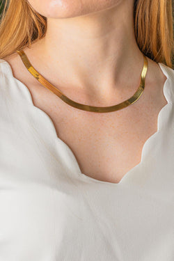 Yellow Gold Mirror-Finish Link Necklace