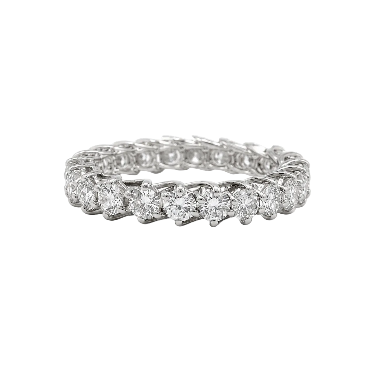 White Gold and Diamond Wedding Band
