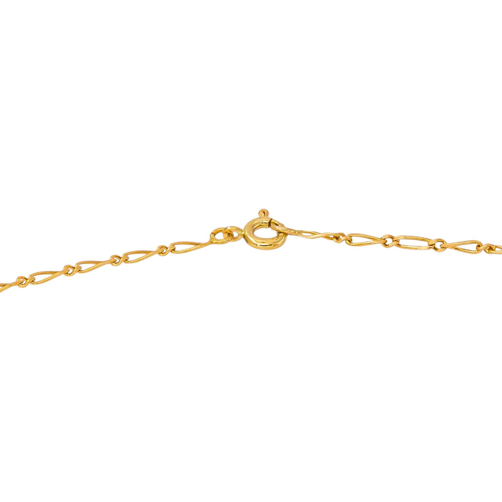 Yellow Gold Alternating Link Necklace