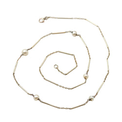 White Gold Pearl Necklace