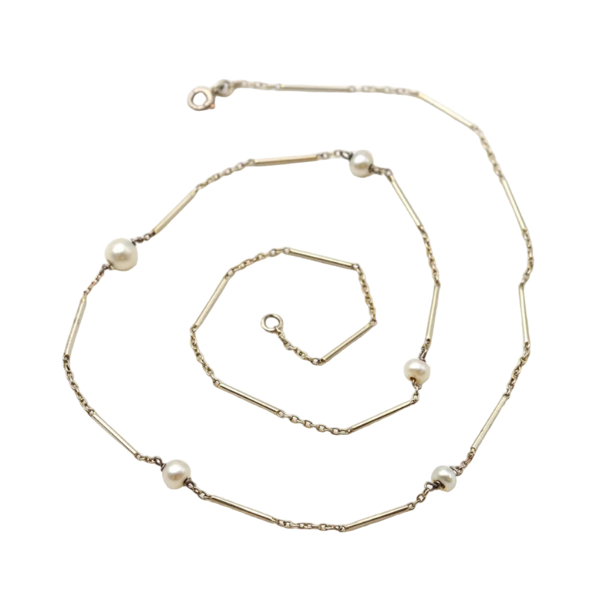 White Gold Pearl Necklace