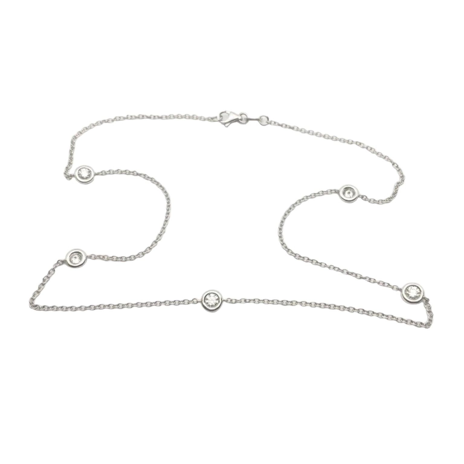Collier Chaîne en or blanc et diamants