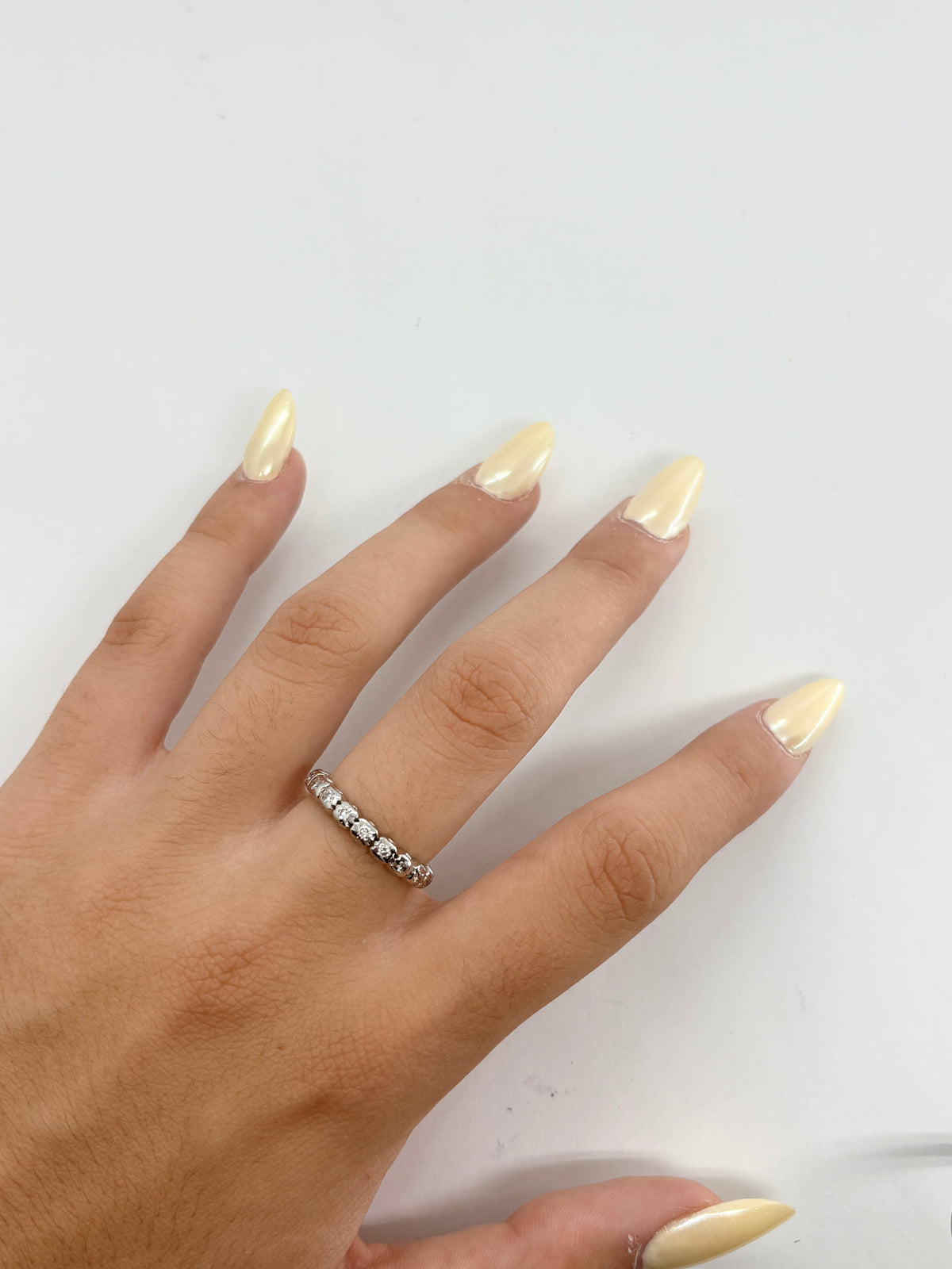 White Gold and Diamond Wedding Band