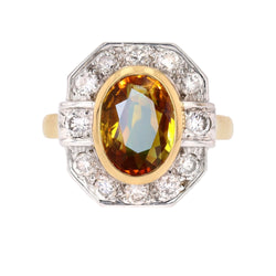 Bague Entourage en or blanc, or jaune, saphir et diamants