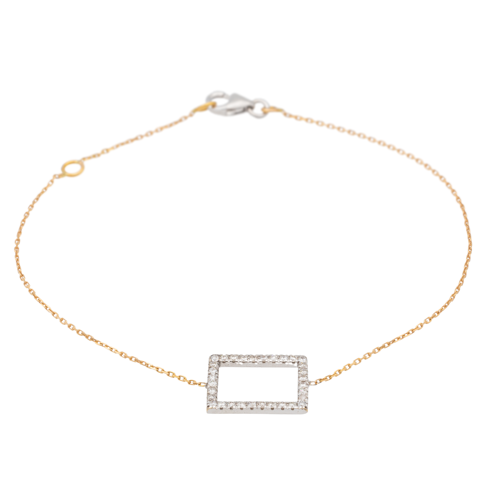 Bracelet en or blanc, or rose et diamants