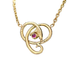 Yellow Gold and Ruby Pendant Necklace
