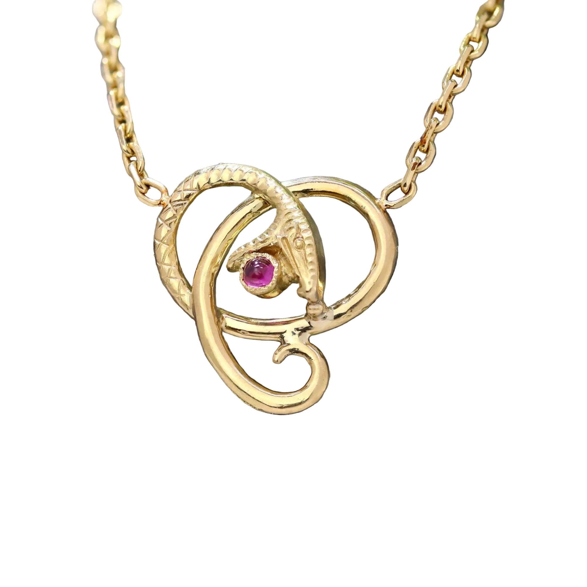 Yellow Gold and Ruby Pendant Necklace