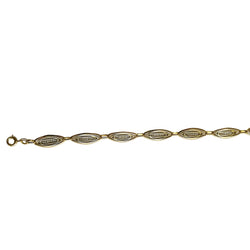 Yellow Gold Link Bracelet and Pearl Bracelet