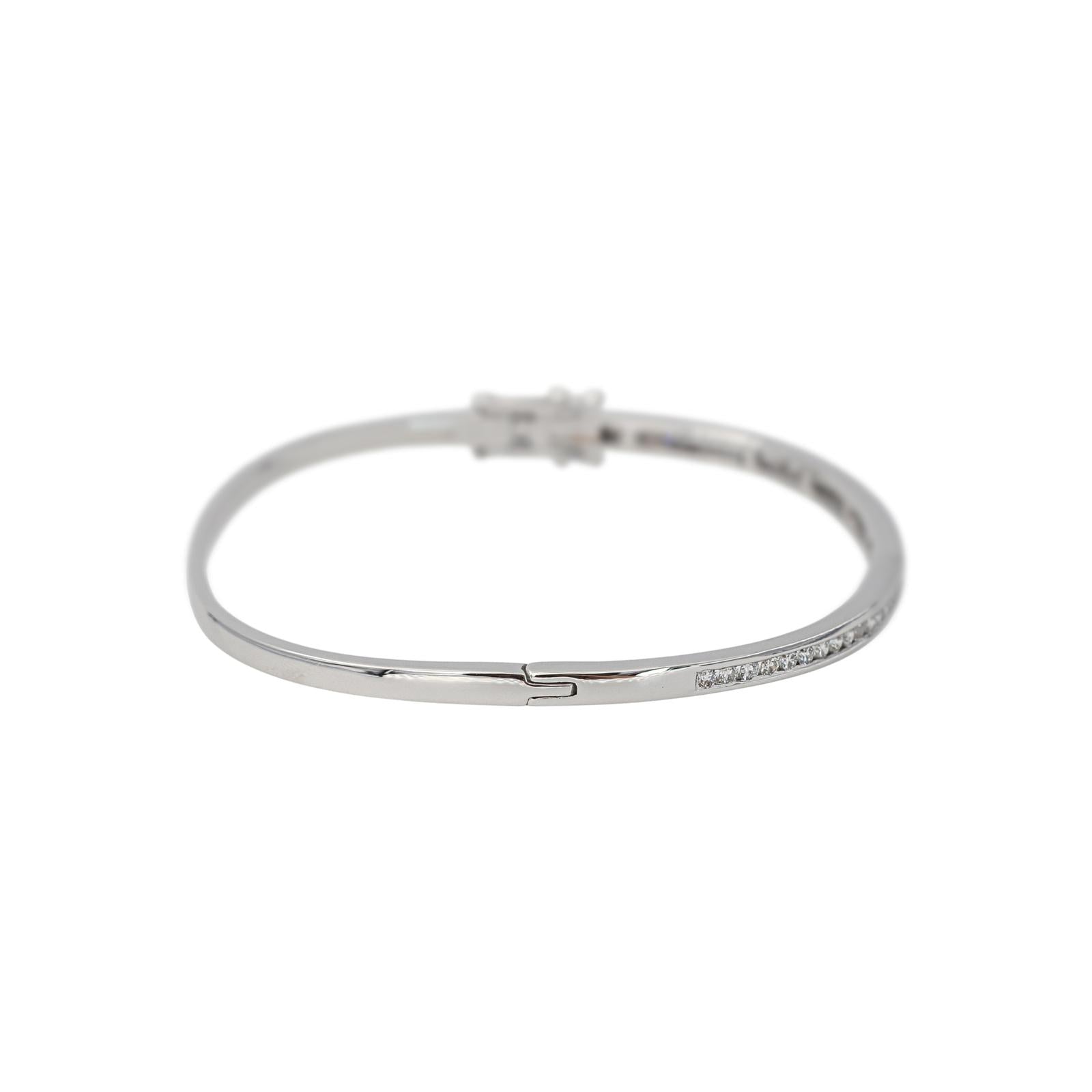 Bracelet Jonc Or blanc Diamant