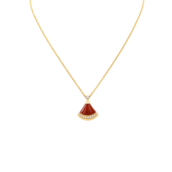 BULGARI "Divas' Dream" Pendant Necklace in rose gold, carnelian, and diamonds
