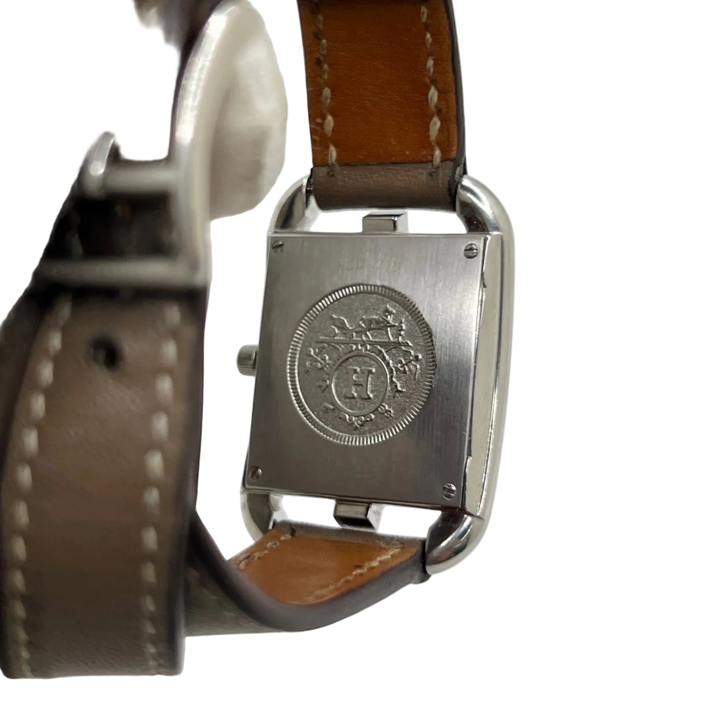 HERMÈS "Cape Cod" PM Watch in Steel and Leather