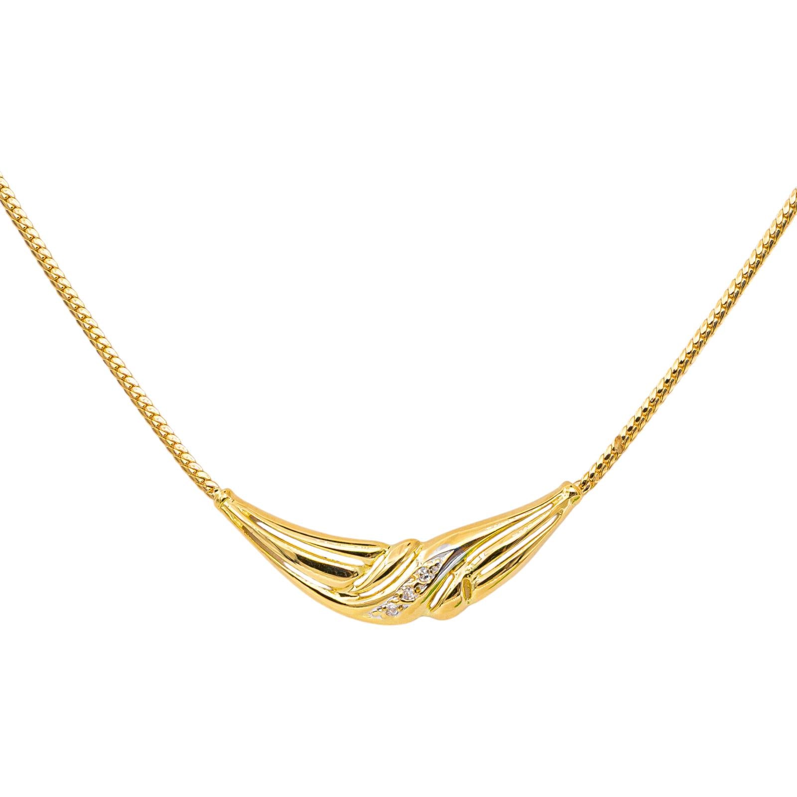 Collier Maille anglaise Or jaune Diamant