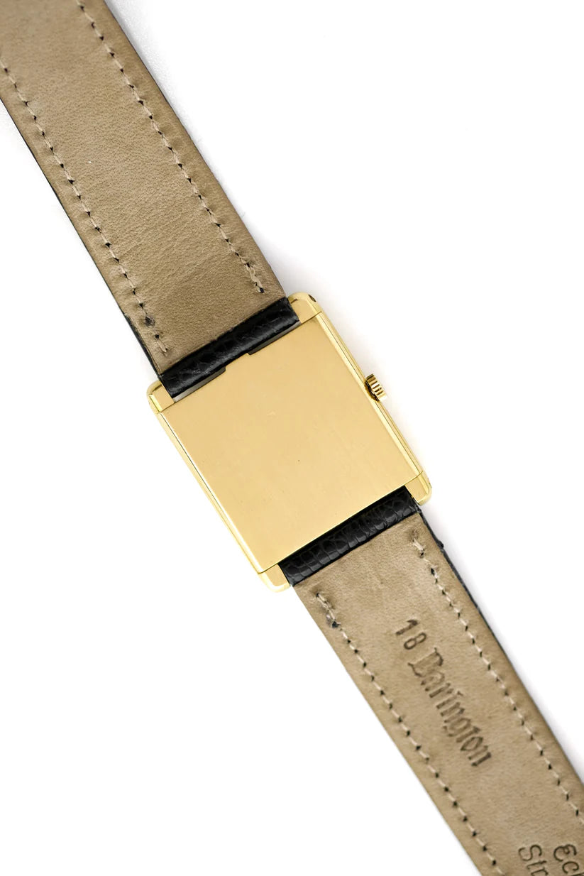 CHOPARD "Tank" Watch in Yellow gold and Leather
