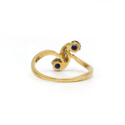 "Toi & Moi" Ring in yellow gold, sapphires, and diamonds
