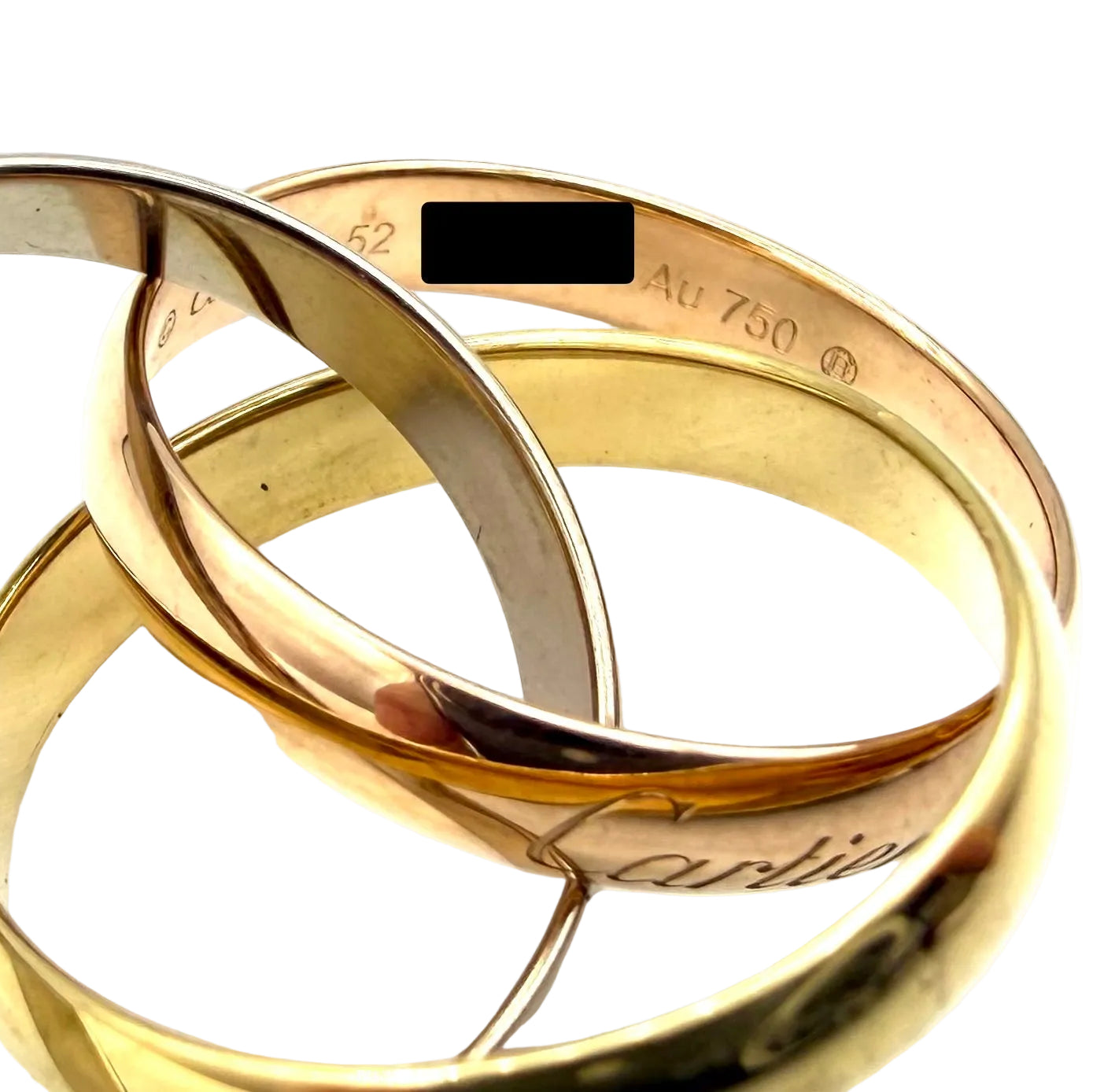 CARTIER "Trinity" MM Wedding band in white gold, yellow gold, and rose gold