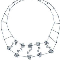 Necklace in white gold and rose-cut diamonds