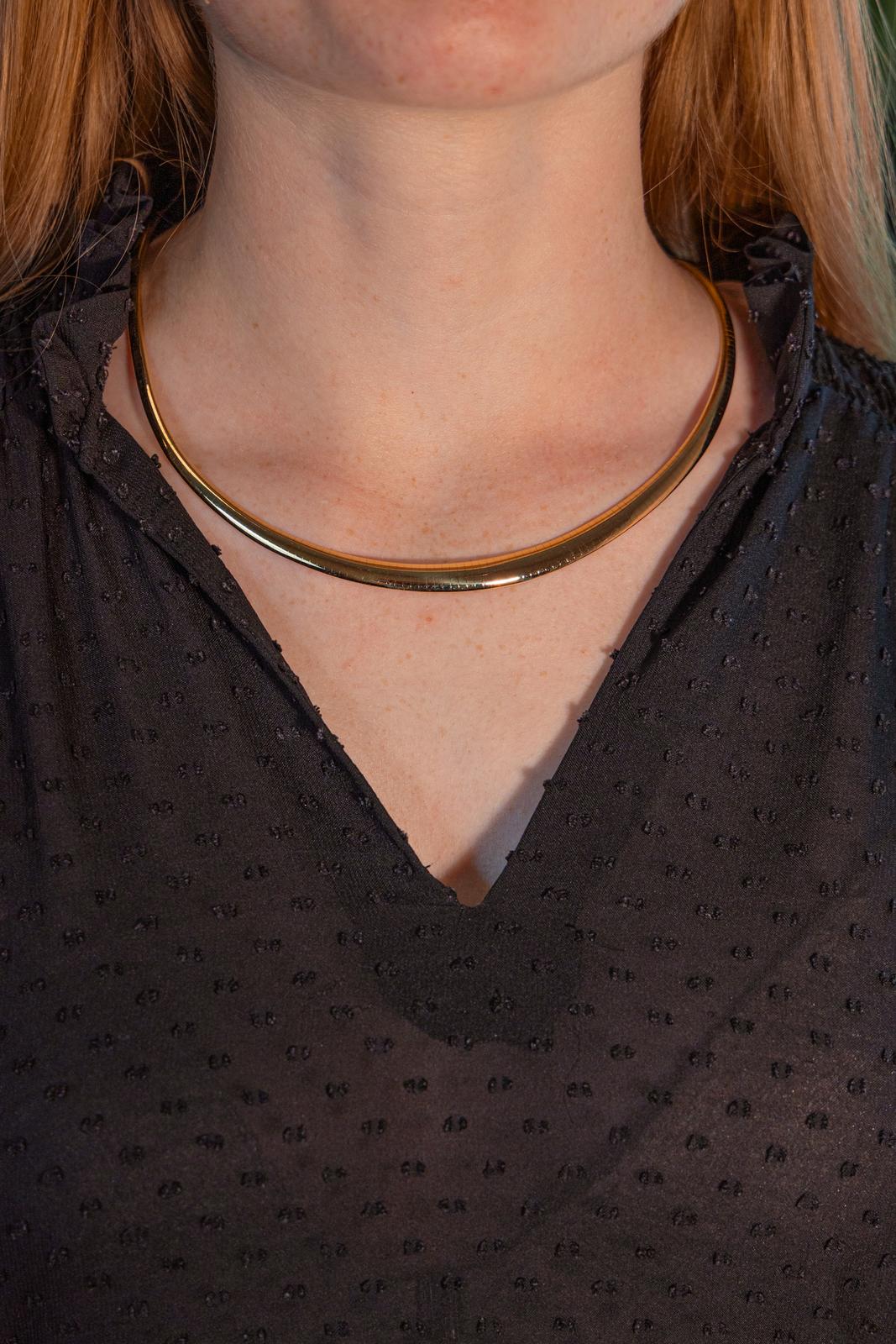 Yellow Gold Omega Link Necklace