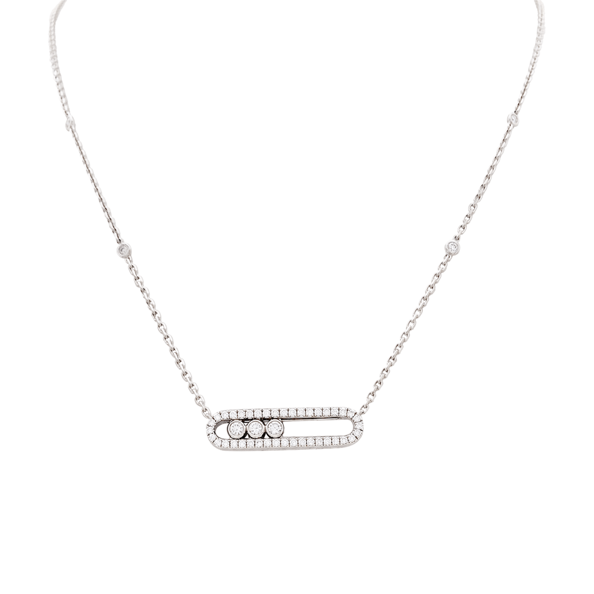 MESSIKA "Move Classique Pave" Pendant Necklace in white gold and diamonds