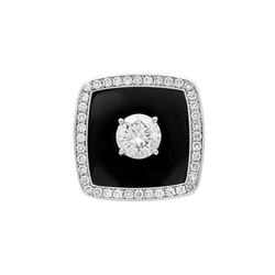 Ring Chanel, "Nuit Noire", white gold, enamel, diamond 1.01 carat.