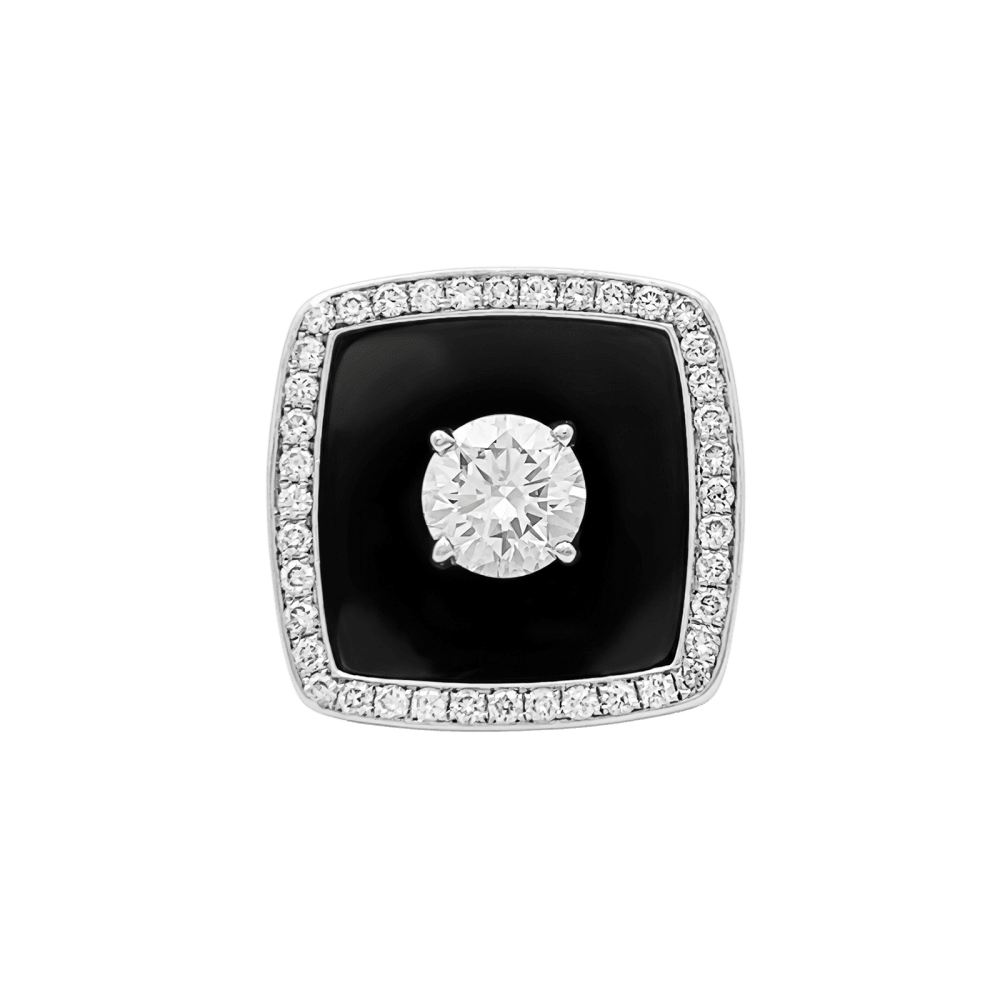 Ring Chanel, "Nuit Noire", white gold, enamel, diamond 1.01 carat.