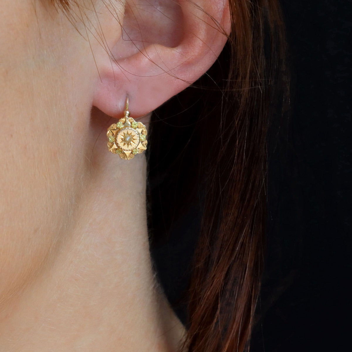 Rose gold and Pearl Lever-back Earrings