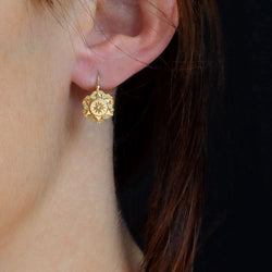 Rose gold and Pearl Lever-back Earrings