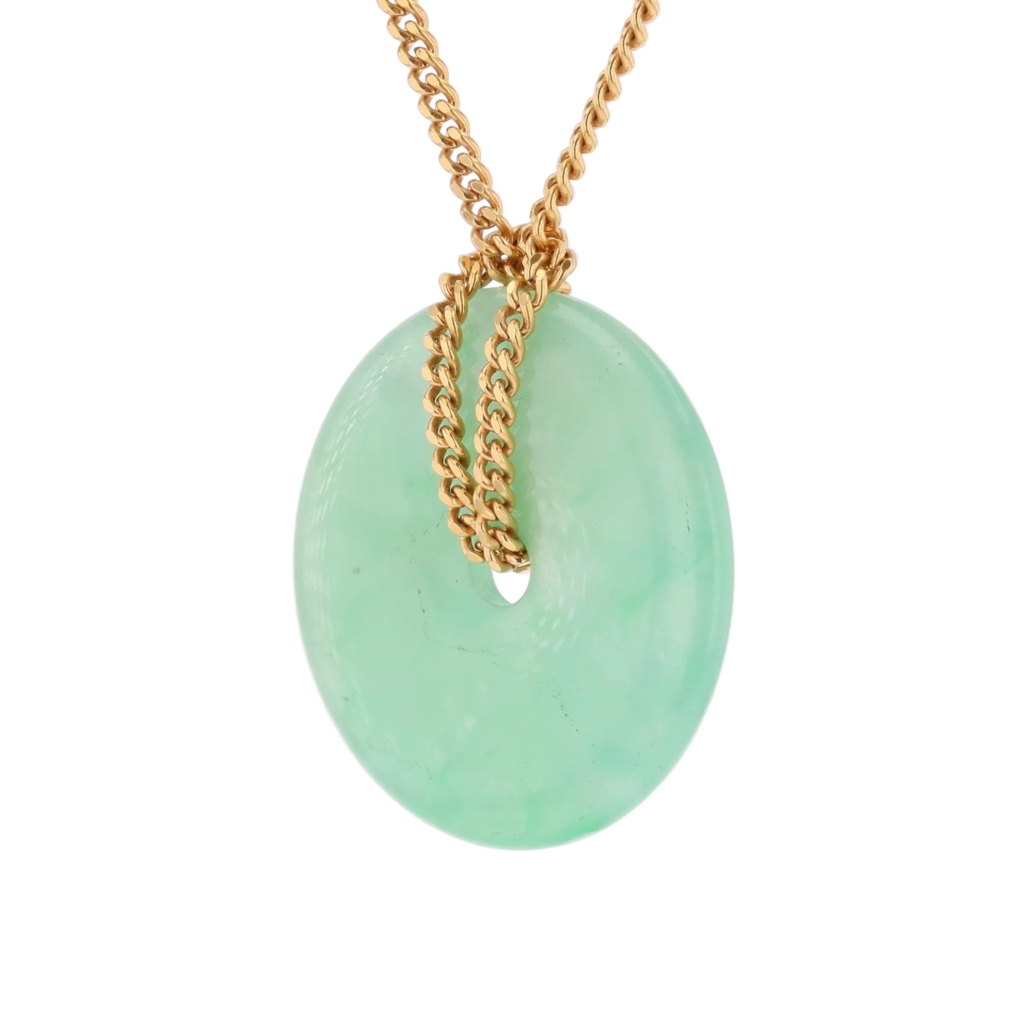 Collier Pendentif en or jaune et jade