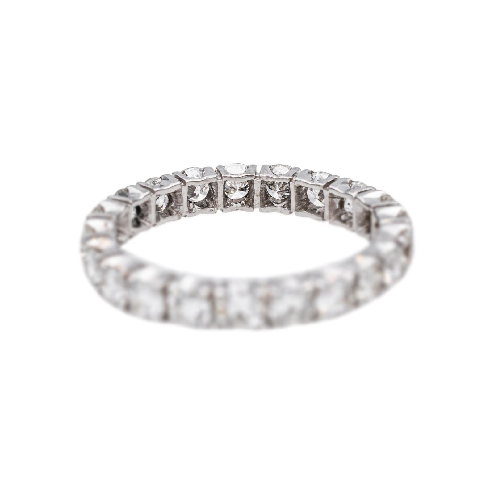 Bague Alliance Américaine Or blanc Diamant