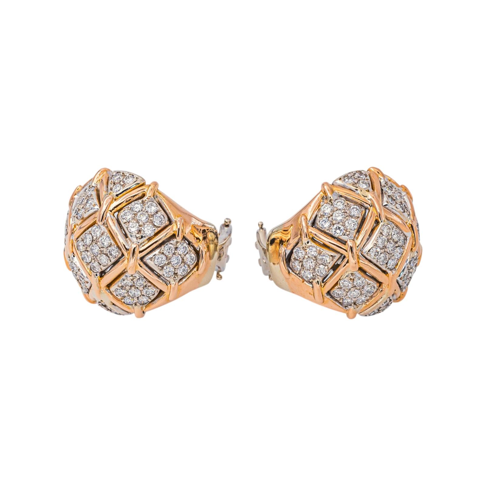 Boucles d'oreilles Or rose  Diamant