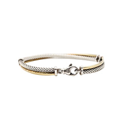 Bracelet DAVID YURMAN "Crossover" in silver and yellow gold