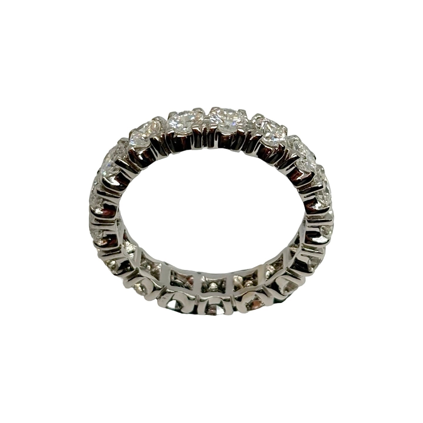 18K White Gold Wedding Band with 3 ct Diamonds
