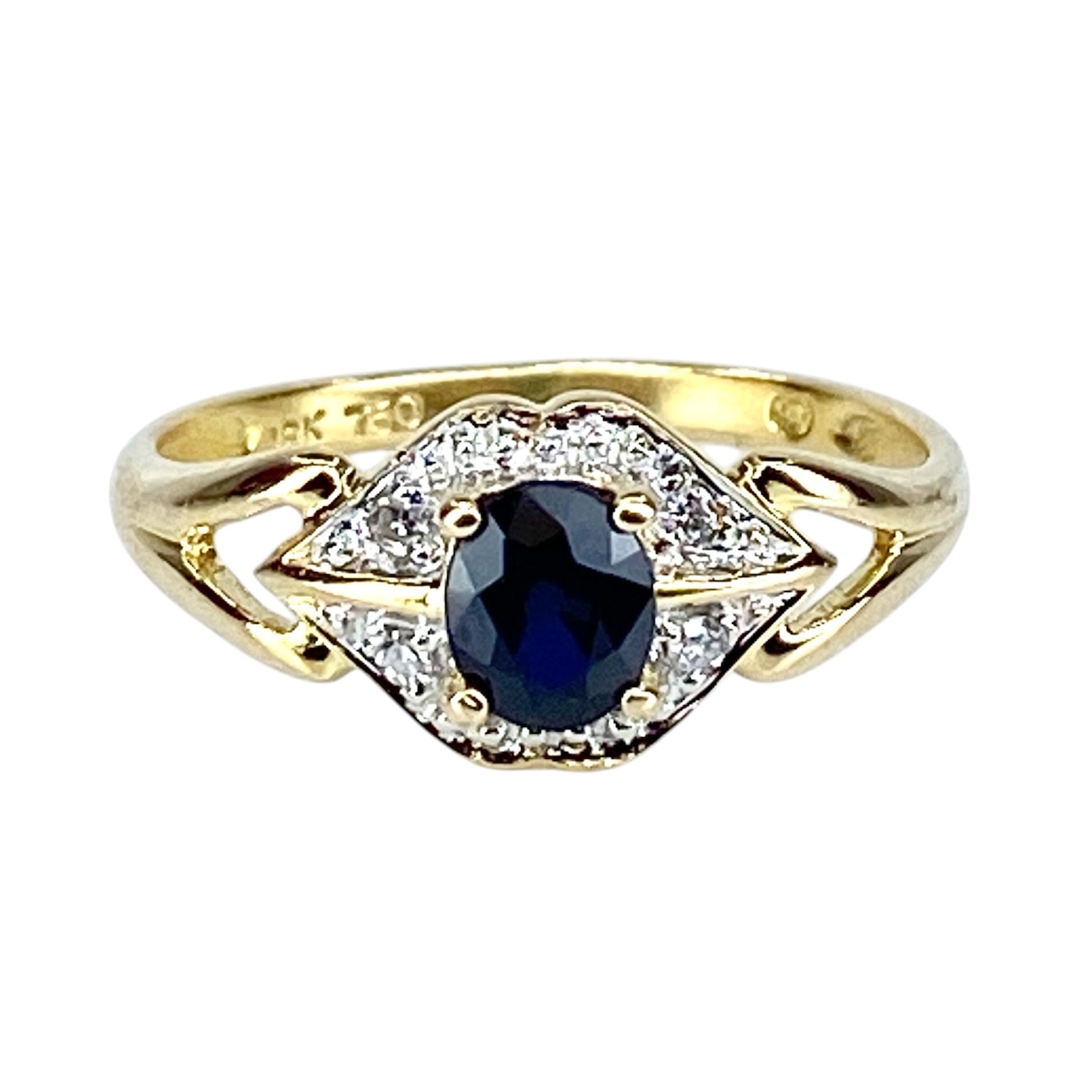 Gold, Sapphire, and Diamond Ring
