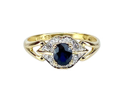 Gold, Sapphire, and Diamond Ring