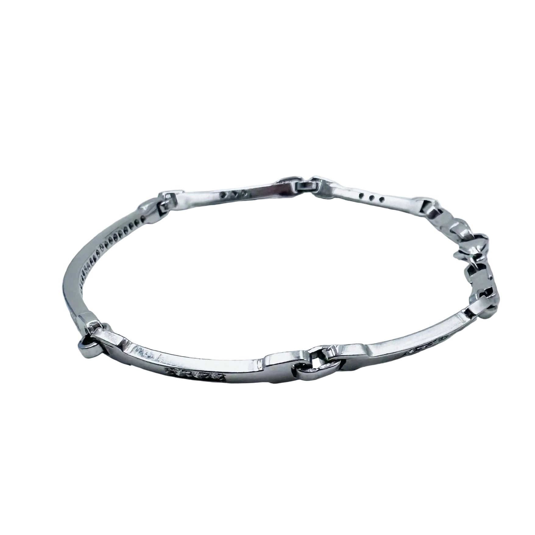 "Ligne" Bracelet in White Gold and Diamonds